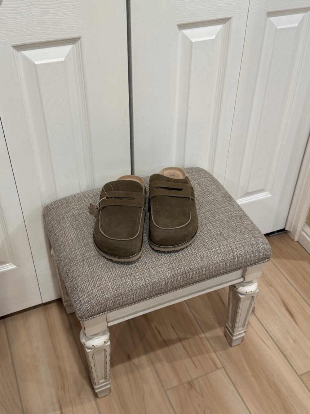 Men's Olive Suede Slip-On Penny Loafers